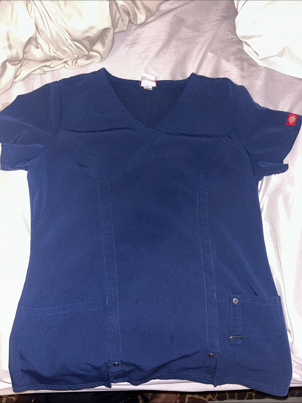Dickies Navy Blue V‑Neck Scrub Top